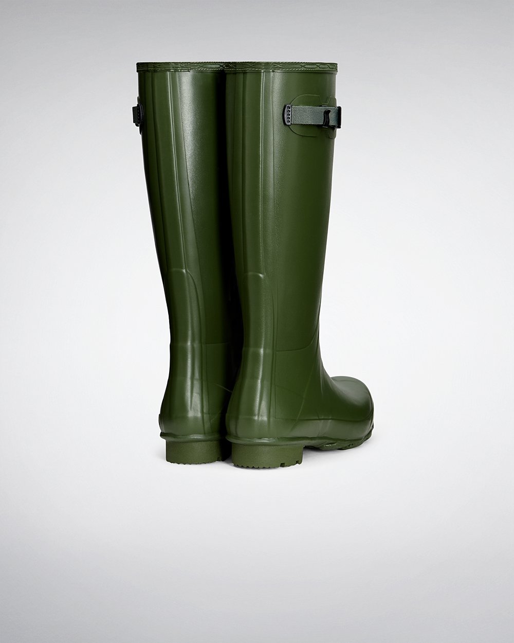 Mens Tall Rain Boots - Hunter Norris Field (81GJPYDMT) - Green